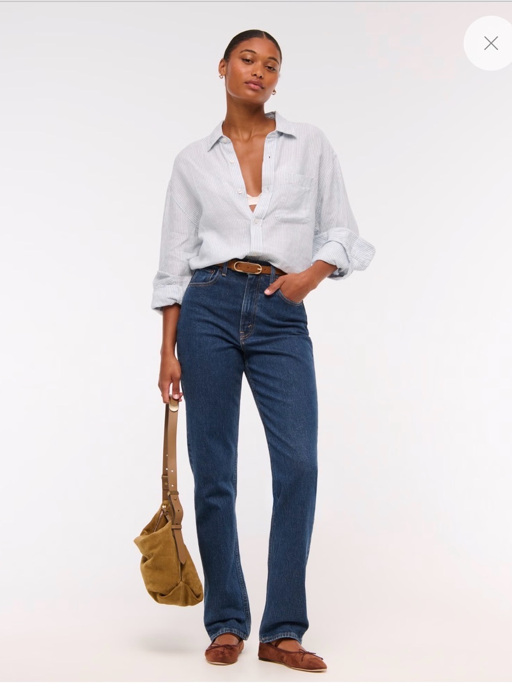Abercrombie and Fitch Women's Slim Straight Jeans in Medium Blue size 25